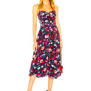 Yumi Kim Pretty Woman Floral Midi Silk Dress